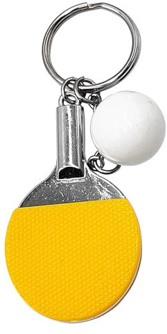 Porte-clés de tennis de table – Porte-clés sport en métal décoratif | Petit pendentif en forme de pagaie de | Porte-clés simulation de tennis de table pour la famille, les amis, les amateurs