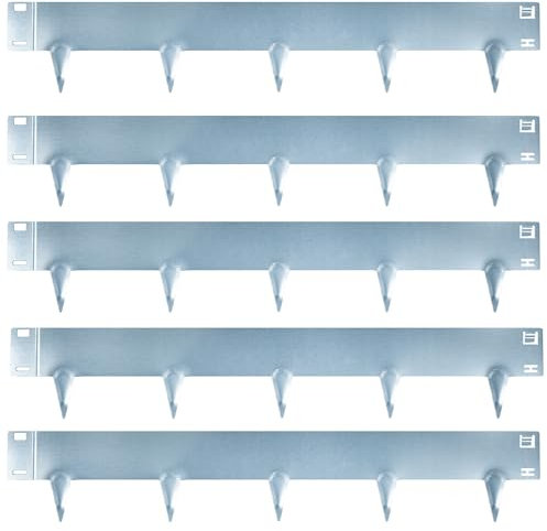 UNIGARDIA Bordure Jardin Galvanisé 5 m - Bordure de Pelouse Flexible en Hauteur de 185 mm - Marteler Simplement la Bordure avec Pointes - 1 Paire de Gants de Montage Inclus, Argent