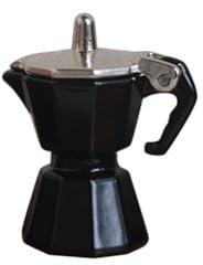 Kioball Caffettiera Giocattolo in Miniatura con Simulazione di Caffettiera per Bambini in Metallo Nero