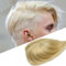 Blondes Toupet aus Echthaar, 7 Zoll, glatt, platinblond, dünne Haut, Haarteile, Haarersatzsystem, volle PU-Basis(#613,14 * 19cm)