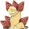 6 Stück Papier Palmen Fächer Tortendeko Palme Speer Blätter Fan Kuchen Deko Handwerk DIY Backformen Cake Topper für Geburtstag Party Hochzeit Party Kuchen Dekoration Rosegold