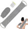 3 estropajos de espalda para ducha, fibra de bambú, esponja exfoliante, fibra de bambú, cepillo de espalda, guante de masaje con espalda con centro con bolsa de jabón (gris)