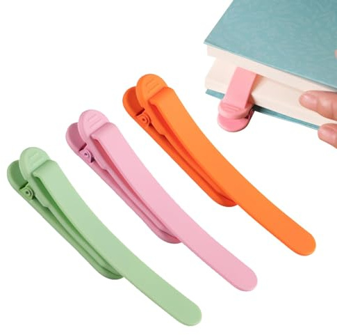 3 Stück Automatische Lesezeichen, 3 Stück Intelligente Silikon Lesezeichen, 3 Stück Lesezeichen, Silikon-Seitenclip-Set, Bookmark, Lesezeichen Kinder, Lesezeichen Klemme