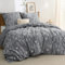 BEDSURE Ropa de cama de 155 x 220 cm, algodón gris, juego de ropa de cama de 155 x 220 cm, funda nórdica de 3 piezas con 2 fundas de almohada de 80 x 80 cm, certificado Öko-Tex reversible, diseño de