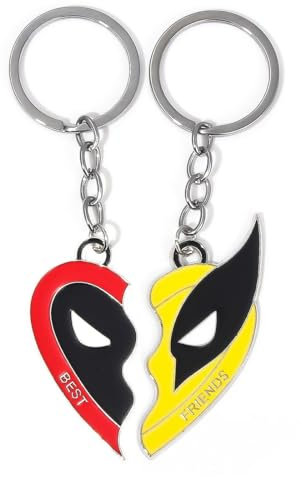 HQRKOTM Set di 2 Ciondoli con Maschere Dettagliate, portachiavi deadpool wolverine,Accessori per Collezionisti
