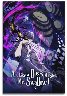 LIRAHRNNKA Dekoratives Leinwandposter Act Like A Boss Monster, Mr. Swallow!, Wandkunst, Wohnzimmer, moderne Schlafzimmer-Dekoration, Poster, 20 x 30 cm, ungerahmter Stil