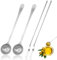 Raheem 4pcs Olive Picks & Pickle Fork Set Stainless Steel Long Handle Drain Hole Slotted Spoon Ideal for Pickles Olives and Fruits Durable & Easy to Use for Kitchen & Dining
