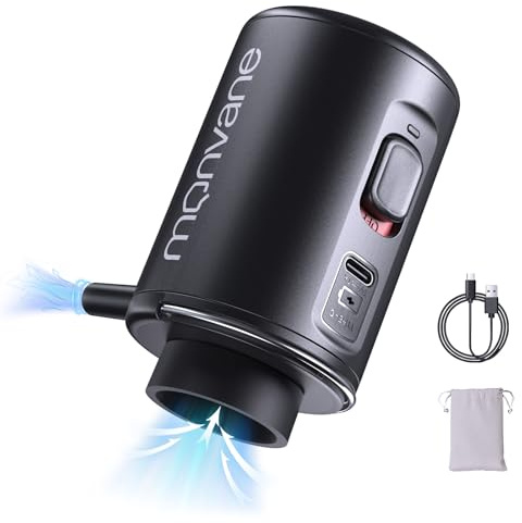 Pompa ad Aria Elettrica Portatile, 800 mAh per Sacchetti Sottovuoto, MONVANE Pompa a Vuoto ad Alta Efficienza, Ricarica di Type-C