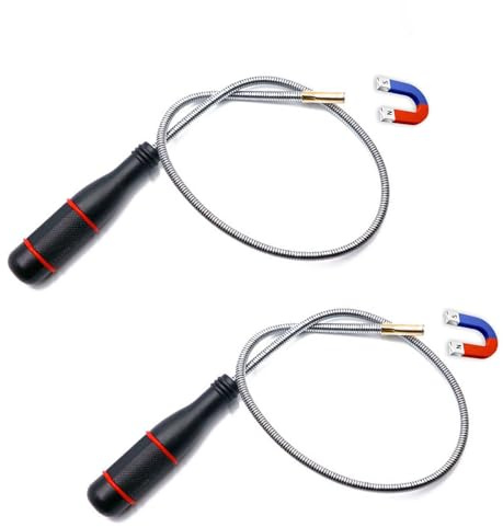 ZYEKIU 2 Pièces Aimant Telescopique, 60CM Aimant Mecanique Flexible, Aimants Puissants avec Poignée Antidérapante, Barre Magnetique Portable, pour Ramasser de Petites Pièces, Entretien Automobile