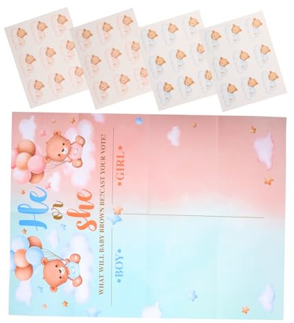 MUCKLILY 1 Juego Shower con Carteles de Revelación de Género y Pegatinas de Votación Decoraciones para Fiestas Niña