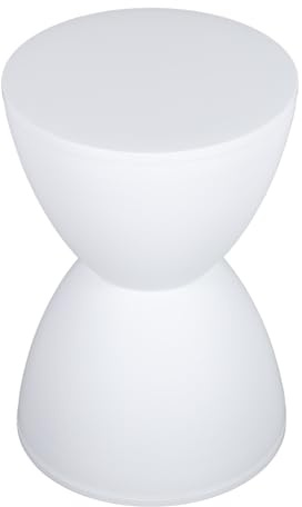 OVAQUIXI Tabouret de Sablier Moderne, Tabouret de Sablier de Décoration de Sable en Forme de Sable avec Matériau PP Premium pour la Table Basse à Chaussures côté Décoration de Maison (White)