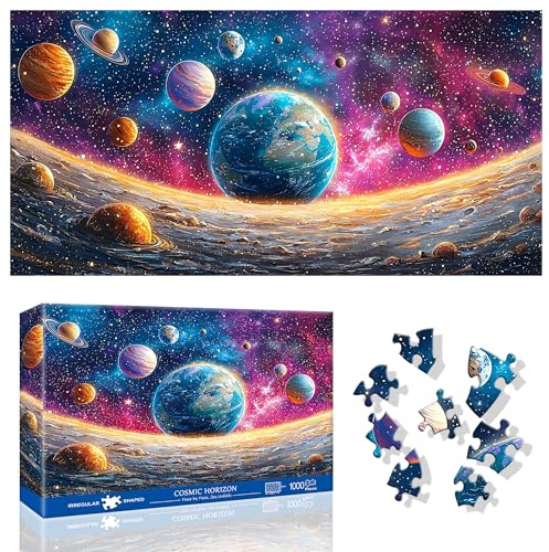 Ginfonr Puzzle 1000 Teile 《Cosmic Horizon 》 Puzzle Erwachsene Herausforderndes Rätsel,Puzzlespiele Für Die Ganze Familie, EIN Festliches Geschenk Für Freunde in Einer Schönen Verpackung Landschaft