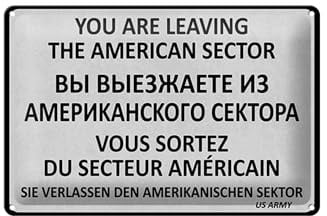 Femer Blechschild Hinweis 20x30 cm Sie verlassen den amerikanischen Sektor Deko Schild