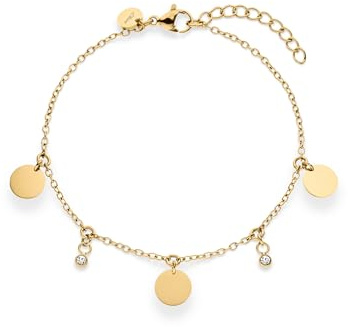 s.Oliver Bracelet - Elegantes Armband aus poliertem Edelstahl - gold - Rolokette verstellbar bis 21 cm - wasserfest & hautfreundlich