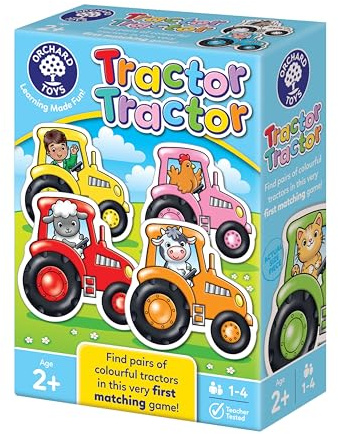 Orchard Toys Tractor Tractor First Matching Game for Toddlers 2+, Bright Farmyard Cards with Ducks, Cows, Pigs and Sheep, Encourages Colour Recognition, Matching Skills and Turn-Taking