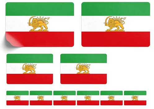 10 Stück Flaggen Aufkleber Persien Set Sticker Iran Autoaufkleber - Offsetdruck