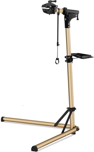 YONTUO Aluminum Bike Repair & Assembly Stand, Fully Foldable, Double Safety Lock, Space-Saving, Ultra-Lightweight, Large Magnetic Tool Tray for E-Bikes/Mountainbikes