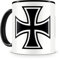 Samunshi® Eisernes Kreuz Iron Cross Tasse Kaffeetasse Teetasse Kaffeepott Kaffeebecher Becher H:95mm/D:82mm schwarz