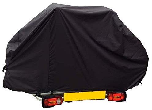 Motor home/Caravan 2 Bike Cover with Webbings For A Tow Ball or A - Frame Mounted Style Bike Racks (Black)