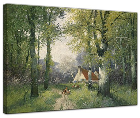 Bilderdepot24 Bild auf Leinwand | Adolf Kaufmann Frühling in 70x50 cm als Wandbild | Wand-deko Dekoration Wohnung alte Meister | 180813-70x50