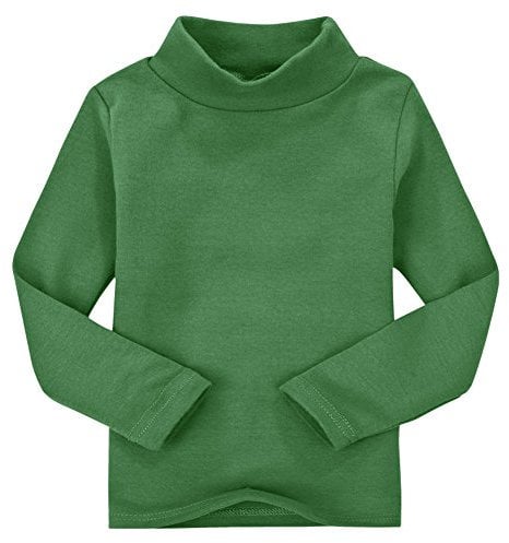 Casa Baby Rollkragenpullover Kinder Langarm Plain Basic Tops Mädchen Jungen Baumwolle T-Shirt für 2-6 Jahre (2 Jahre alt, Armee grün)