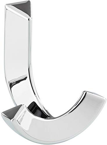 Gedotec Wand-Garderobenhaken Vintage Kleiderhaken Chrom poliert - SHAFT | Höhe: 80 mm | Handtuch-Haken 2-fach aus Metall | Wandhaken unsichtbar verschraubt | 1 Stück - Doppelhaken mit Schrauben