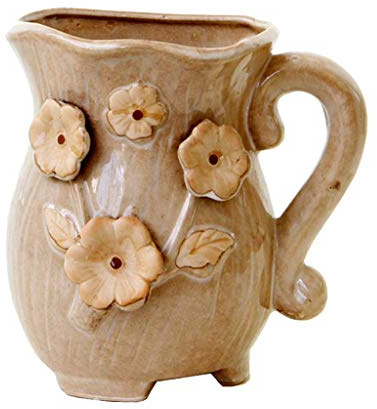 Tubayia Maceta vintage de cerámica para colgar en la pared, para salón, jardín, oficina (amarillo)