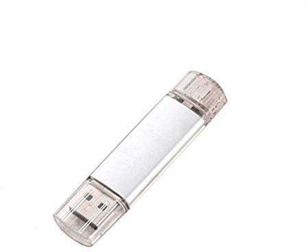 USB-Stick 8 GB 3 in 1 für Wiko View 3 Smartphone & PC, Micro-USB, Typ C, 8 GB (Silber)