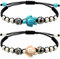 WILLBOND 2 Pieces Promise Friendship Handmade Meaning Distance Matching Bracelet Gift for Best Friend Couple Lover Girls, Adjustable Cord Bracelets with 1 Wish Card (Schildkröte)
