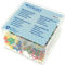 Westcott Multifunktionsbox, Bürobox, 390 Teile, Büroklammer, Reißnägel, Pinnwandnadeln, Gummiringe, bunt, transparent, E-10580 00