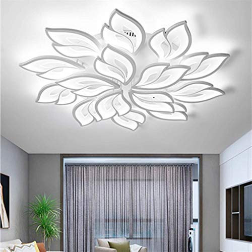 LED Deckenleuchte Moderne Dimmbare Deckenlampe Kreative Blumenform Design Deckenlicht Metall Acryl Blütenblätter Kronleuchter Schlafzimmerlampe Wohnzimmer Pendelleuchten Kinderzimmer Beleuchtung,115cm