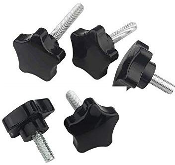 BOZONLI 5 Piezas M10×30mm Perilla de Estrella, Tornillos de Cabeza Moleteada, Perilla de Sujeción de Rosca Perilla de Mano de Plástico Forma de Estrella Tornillo en la Perilla