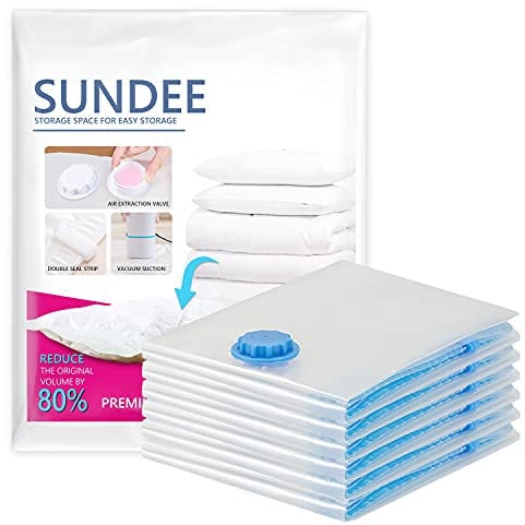 Vacuum Storage Bags, 6 Pack Small ReUsable Sealer Bags for Travel Packing Space Saving (40 x 60cm )
