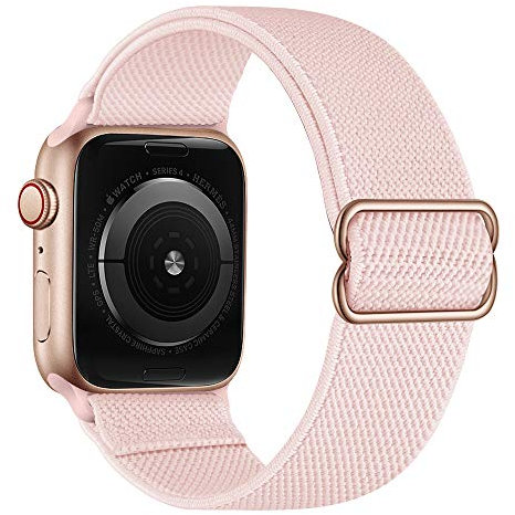 Cinturino in Nylon Elastico Regolabile per Apple Watch Cinturino 38mm 40mm 41mm Cinturino Elastico Cinturino Morbido per iWatch Series 9 8 7 6 5 4 3 SE 2 Rosa