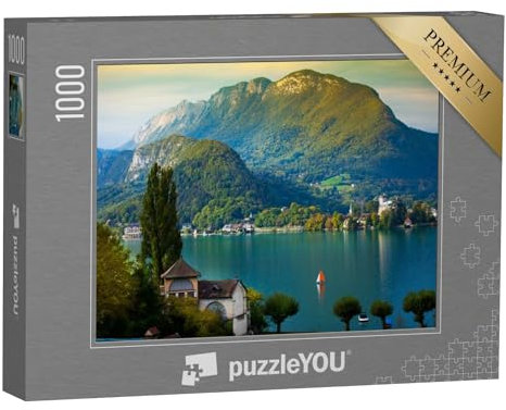 puzzleYOU: Puzzle 1000 Teile „Annecy See mit Segelboot“ – aus der Puzzle-Kollektion Frankreich