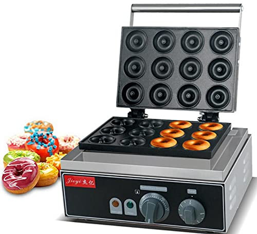 12 Grid Gaufrier commercial Doughnut Baker Machine à donut en acier inoxydable avec revêtement en téflon Temps de cuisson 1-5 minutes