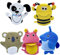 Eyands Lot de 10 gants de toilette pour bébé avec petite éponge – Motifs d'animaux mignons pour enfants, gants de bain pour nettoyer la peau (requin, koala, chien, hippopotame, abeille)