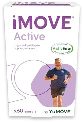 iMOVE Active, Natural Joint Care Supplements for Men & Women, Includes Glucosamine HCl, Green Lipped Mussel, Hyraluronic Acid, Vitamin E and C and Manganese, 60 Tablets