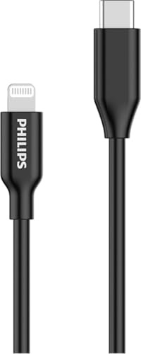 PHILIPS DLC3106L/03 Ladekabel - USB-C zu Lightning-Kabel - Apple - iPhone - iPad - 2 Meter - Schwarz