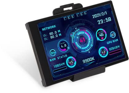 GOWENIC 3.5in Mini IPS Screen, Portable USB C AIDA64 CPU RAM Data Monitor Computer Temperature Display PC Sensor Panel Display, 360° Rotation, Only Support for Windows System