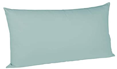 sleepling Satin Kissenbezug, Kissenhülle aus 100% seidig weicher Baumwolle, Bezug Kissen Kopfkissen, 60 Grad, Ökotex 100, Made in EU, 40 x 80 cm, Aqua