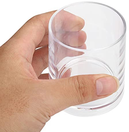 Acrylic 200ml Premium Plastic Water Tumblers, Small Clear Whisky Glass Tea Cup, Fall-Proof, Durable,Anti-Slip For Red Wine, Foreign Wine,Drinking(Transparent)