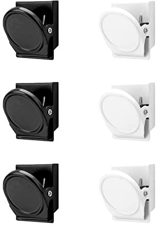 LUCTHY Fridge Magnetic Clips 6pcs, Strong Whiteboard Magnets Coloured Magnet Clips Scratch-resistant for Home Office School