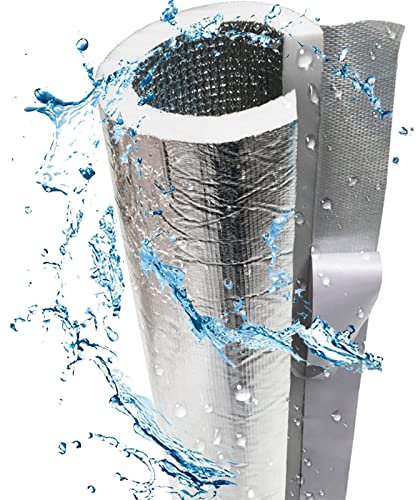 DUTIL Isolation de Tuyau en polyéthylène, Mousse autocollante pour Tuyau Couvre-Tuyau extérieur, Protection Contre Le Gel Hivernal, imperméable et retardateur, Facile à Installer, Longueur : 1m.