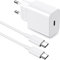 18W Chargeur Rapide avec Câble USB C 1m pour Google Pixel 9 Pro 8a 8 Pro 6a 7a Pro 7,Prise de Chargeur Rapide USB C pour Pixel 6 Pro 6 5a 5 4a 4 4XL 3a 3a XL 3XL pour Samsung A16 A15 A04S A55 A35 A53