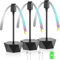 Fly Fans for Tables Rechargeable Fly Repellent Fans for Indoor Outdoor Keep Flies Away, Flies Spinner Table Top with Holographic Blades, Bug Traps for Picnic, Party, BBQ (Black, 3Packs)