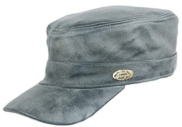 Black Jungle Castro Army Cap Leder Cap Military Cap Biker Kappe, One-Size (as3, Alpha, one_Size, Anthrazit)
