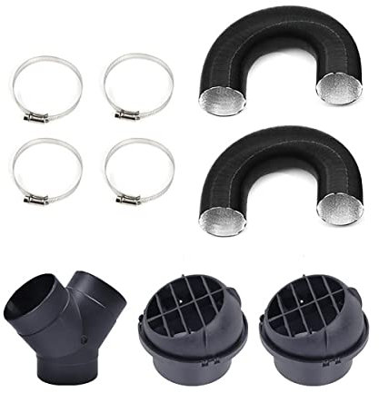 Aim Tools 75mm Tuyau de Sortie d'Air de Chauffage de Stationnement Diesel de Voiture Conduit d'Aération Y Branche Connecteur d'Aération de Sortie d'Air Kit de Clips de Tuyau