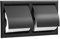 Double Roll Recessed Toilet Paper Holder 304 Stainless Steel Toilet Roll Holder Bathroom Wall Mount Tissue Roll Holder Include Rear Mounting Bracket -black-Double