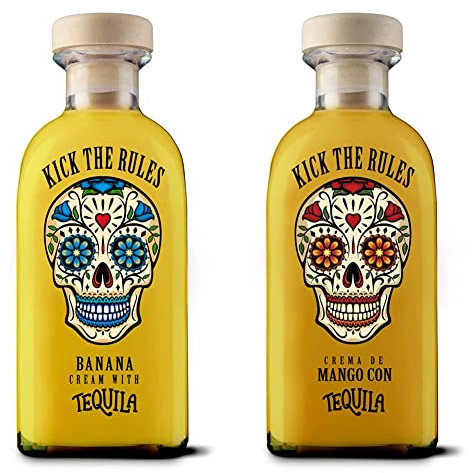 KICK THE RULES - Crema de Banana con Tequila - 15º - Botella de 0,7L - Tequila de Banana & Crema de Mango con Tequila - 15º - Botella de 0,7L - Tequila de Mango